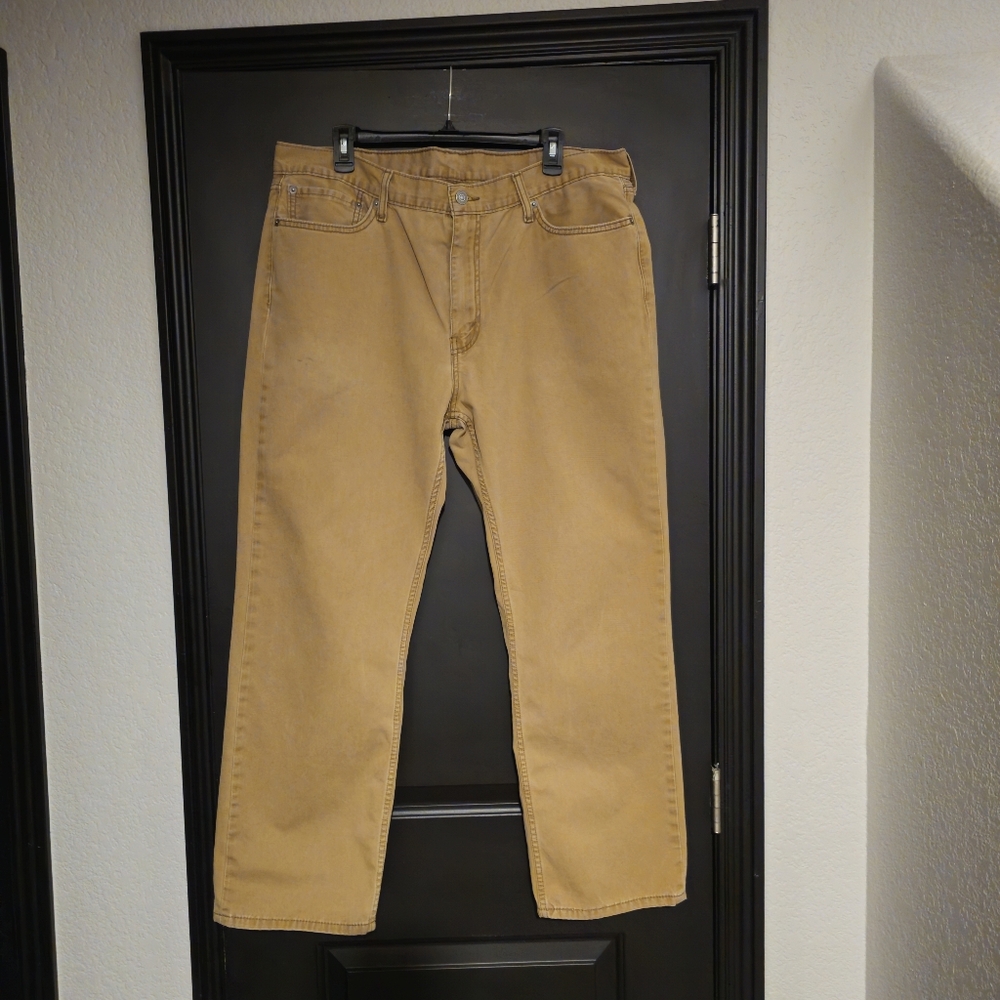 Levis Tan Straight-Leg Jeans